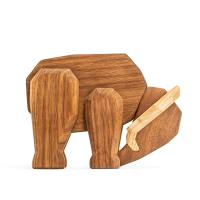 Træ elefant bøjet hoved, Stor fra FableWood 