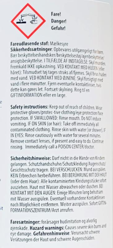 Datablad 5 liter afkalkningsmiddel