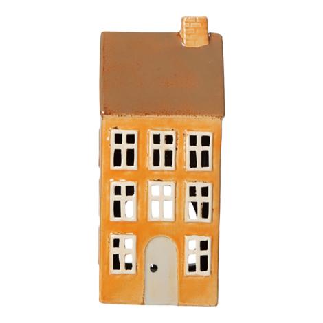 Keramik hus, GUL, 24 cm fra Det Gamle Apotek