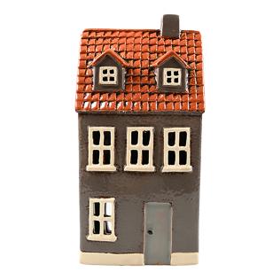Keramik hus, GRÅ, 24 cm fra Det Gamle Apotek