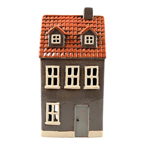 Keramik hus, GRÅ, 24 cm fra Det Gamle Apotek