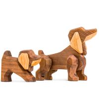 Stor og Lille gravhund i træ fra Fablewood