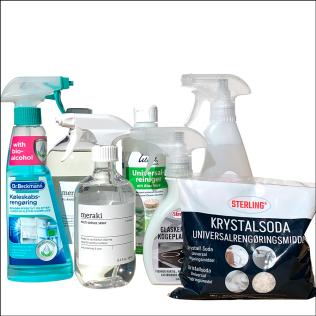 Rengøringsmidler og -artikler