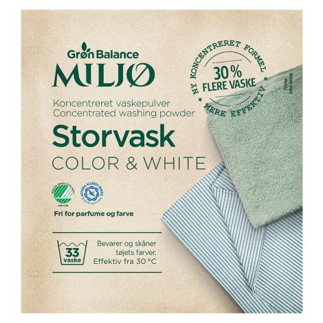 Vaskemiddel Color og Hvid, 1,8kg fra Grøn Balance