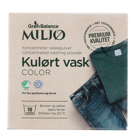 Vaskepulver, Kulørt vask, 785 gram fra Grøn Balance