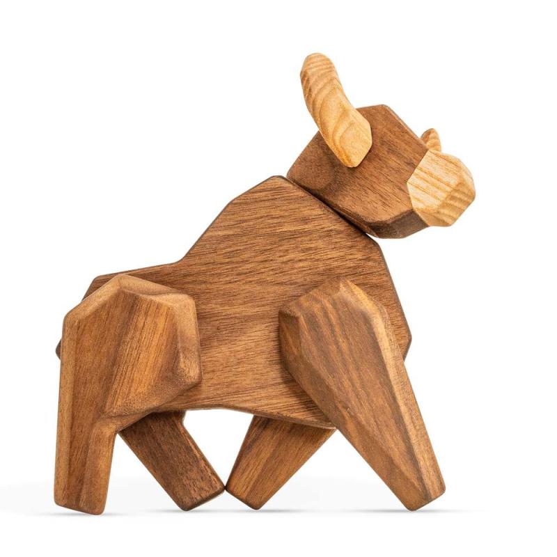 Træfigur, Stor tyr, Magnetisk fra FableWood 