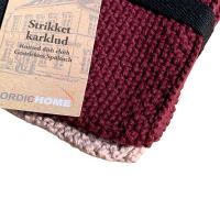 Strikkede karklude, Bordeaux/Beige fra Det Gamle Apotek