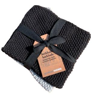 Strikkede karklude, Sort/Grå fra Det Gamle Apotek