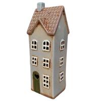 Keramik hus, beige, 23 cm fra Det Gamle Apotek