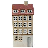 Keramik hus, beige, 24 cm fra Det Gamle Apotek
