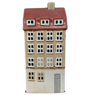 Keramik hus, beige, 24 cm fra Det Gamle Apotek