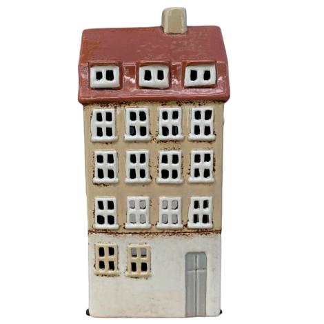 Keramik hus, beige, 24 cm fra Det Gamle Apotek