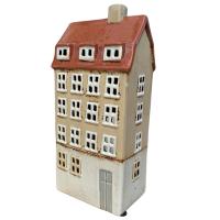 Keramik hus, beige, 24 cm fra Det Gamle Apotek
