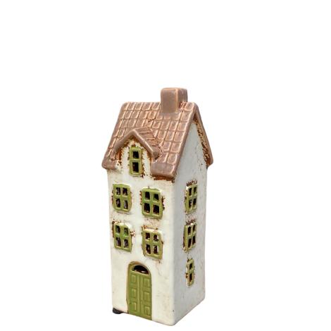 Keramik hus Hvid, 16 cm fra Det Gamle Apotek