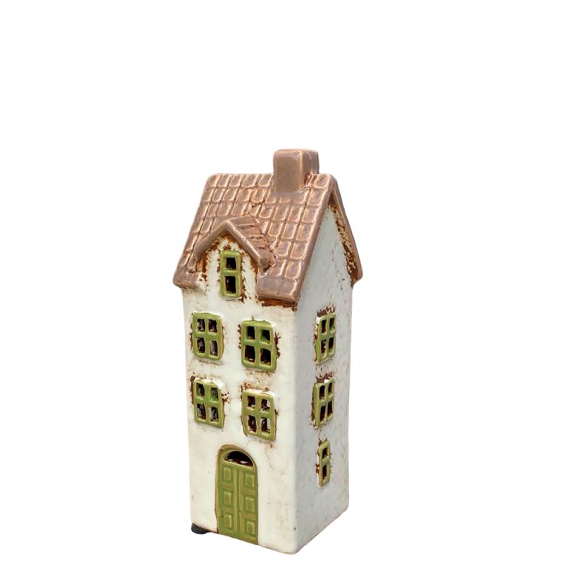 Keramik hus Hvid, 16 cm fra Det Gamle Apotek