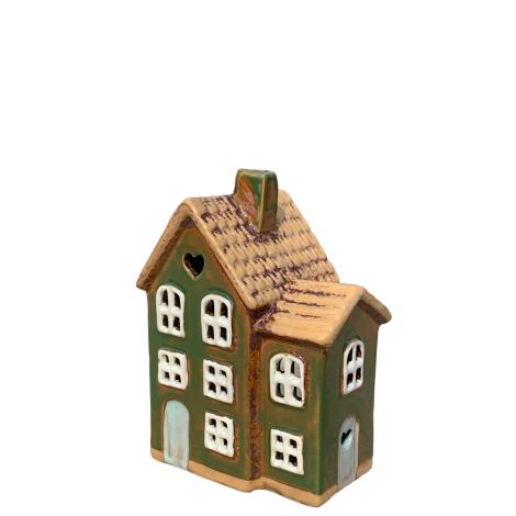 Keramik hus grøn skrå