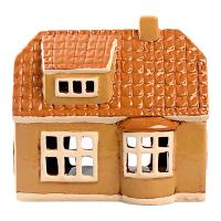 Gul Keramik hus, gul, 13 cm fra Det Gamle Apotek