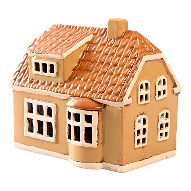 Gul Keramik hus, gul, 13 cm fra Det Gamle Apotek