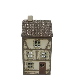 Keramik hus, hvid, 17 cm fra Det Gamle Apotek