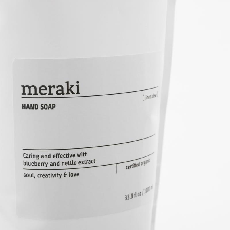 Håndsæbe, Linen Dew, 1000 ml refill pose fra Meraki