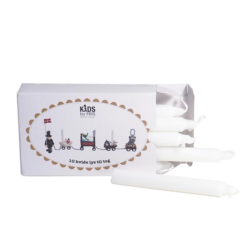 10 hvide Stearinlys til Fødselsdagstog