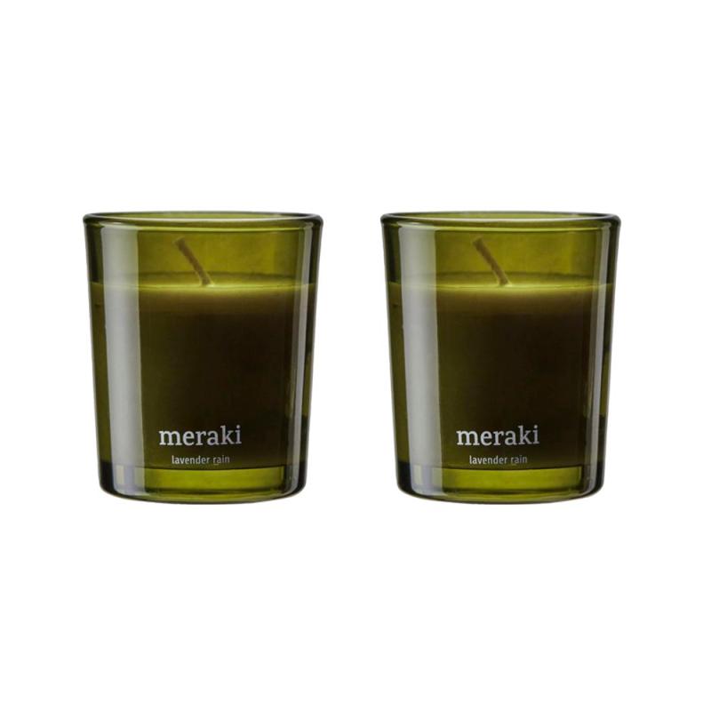Duftlys, Lavender rain, 2 stk fra Meraki