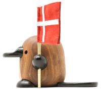 Perry, det store næbdyr i træ, 14 cm med flag fra FableWood