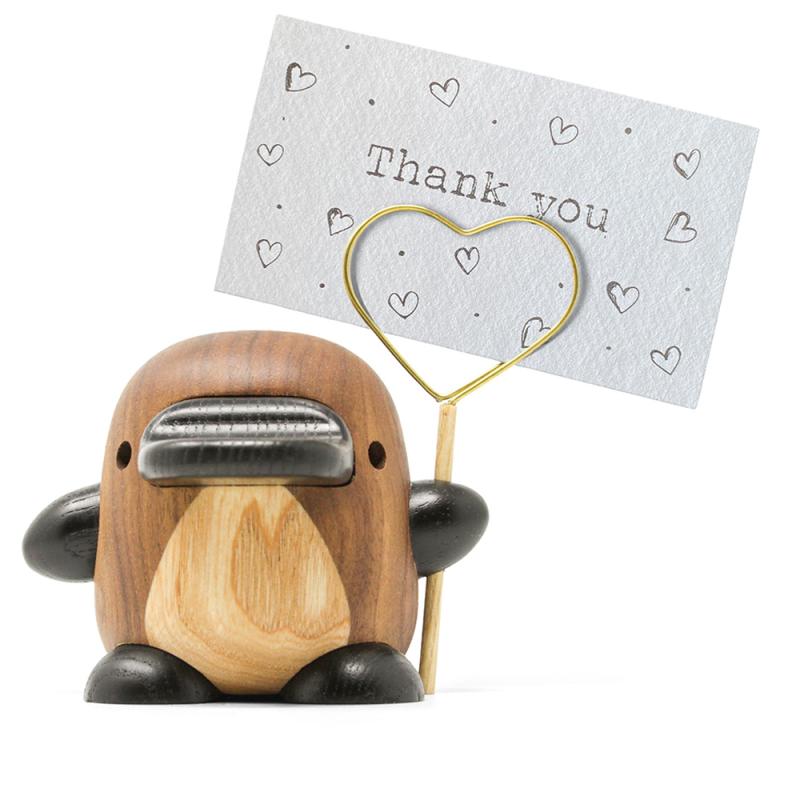 Perry, det store næbdyr i træ, 14 cm med hjerte fra FableWood