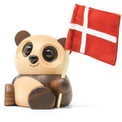 Panda, Chi Chi, 8,5 cm med flag fra FableWood 