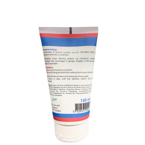 Mardos Langtidsvirkende muskelcreme, bagside