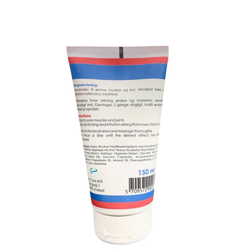Mardos Langtidsvirkende muskelcreme, bagside