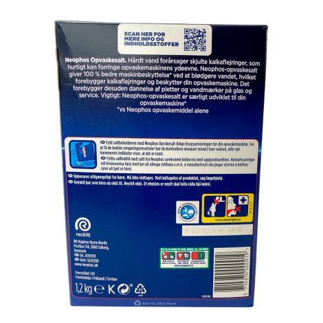 Opvaskesalt 1,2 kg papæske fra Neophos 
