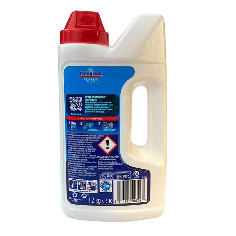 Bagside, Neophos opvaskepulver Classic, 1,2 kg