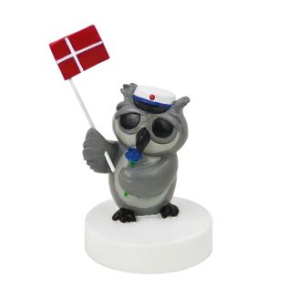 Studentgave Ugle med rose og blå hue fra Kids by Friis