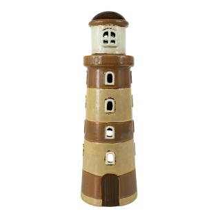 Keramik fyrtårn, beige, 25 cm fra Det Gamle Apotek