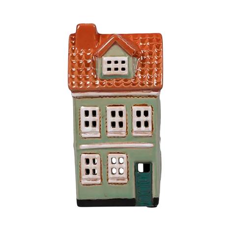 Keramik hus, grøn, 16 cm fra Det Gamle Apotek