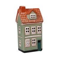 Keramik hus, grøn, 16 cm fra Det Gamle Apotek
