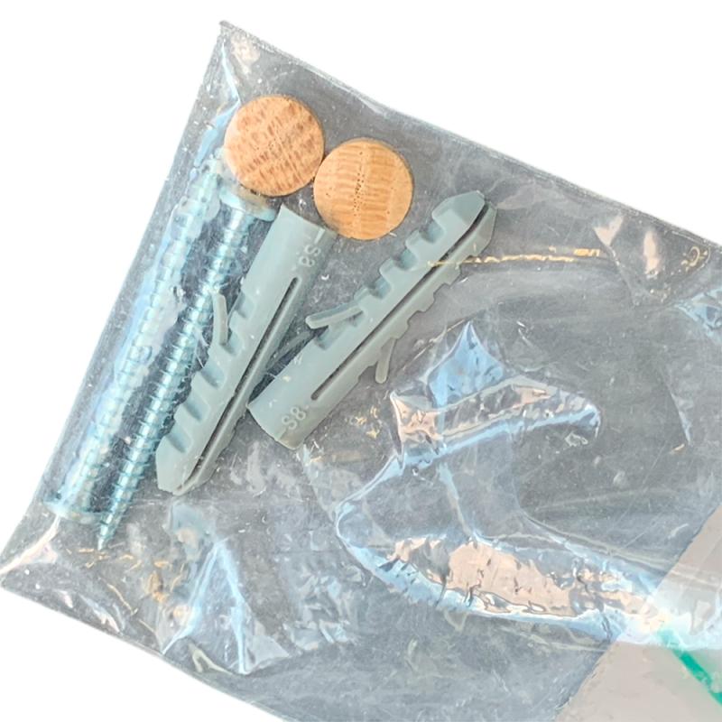 Knagerække, 4 runde knopper, egetræ