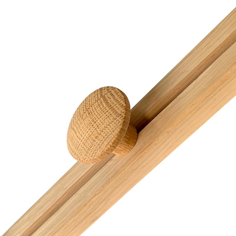 Knagerække, 4 runde knopper, egetræ