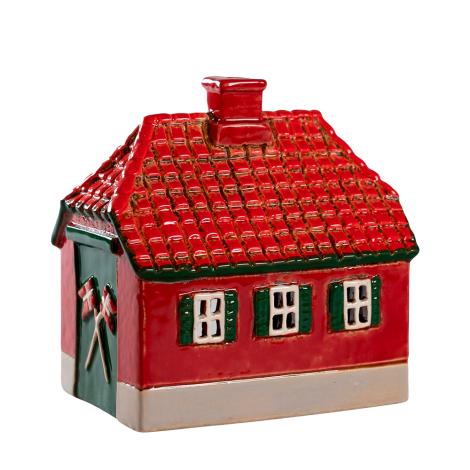 Redningsstation, rød, 14 cm fra Det Gamle Apotek