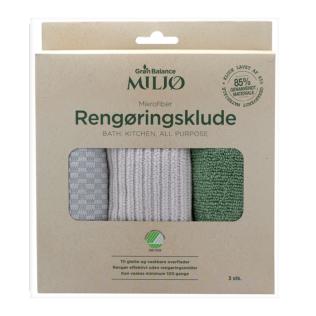 Klude til rengøring, 3 stk. mikrofiber fra Grøn Balance