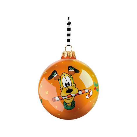 Disney, porcelæn julekugle, Pluto, orange, 8 cm