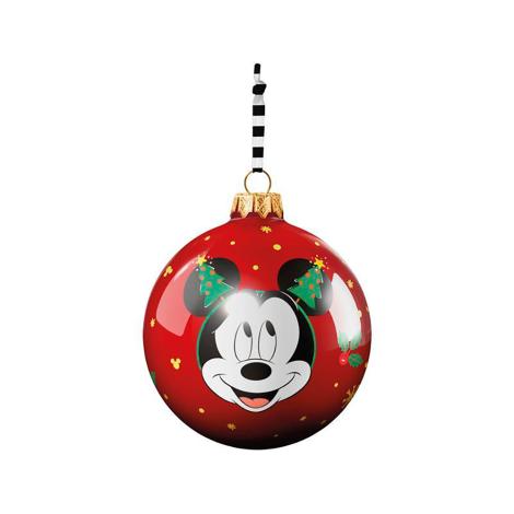 Disney, porcelæn julekugle, Mickey Mouse, rød, 8 cm
