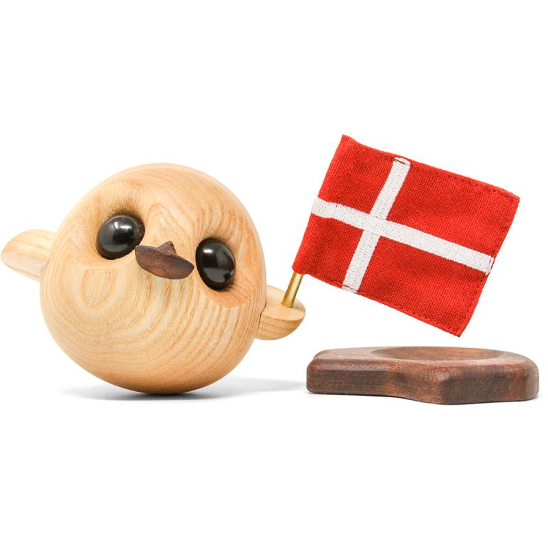 Villy the duckling med flag, 10 cm fra FableWood