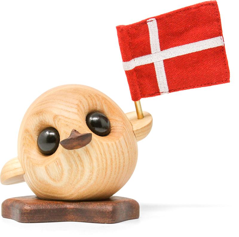 Villy the duckling med flag, 10 cm fra FableWood