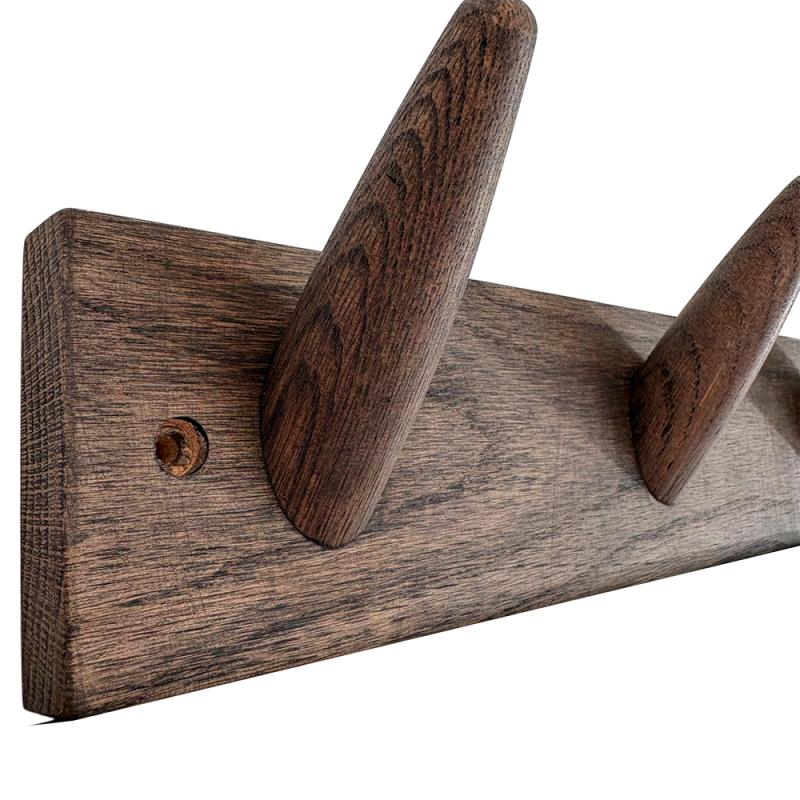 Knagerække, 5 stk tilspidsede knage i træ