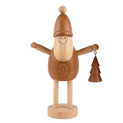 Julemand i mørkt træ 23 cm