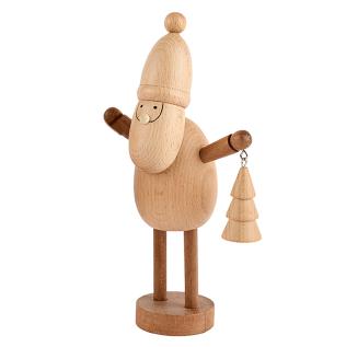 Julemand i lys træ 23 cm