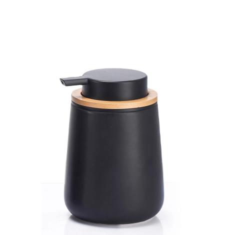 Sæbedispenser, sort Dolomite og bambus