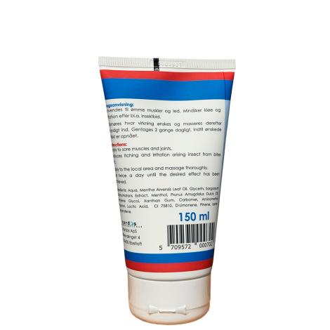 Mardos Langtidsvirkende muskelcreme, bagside